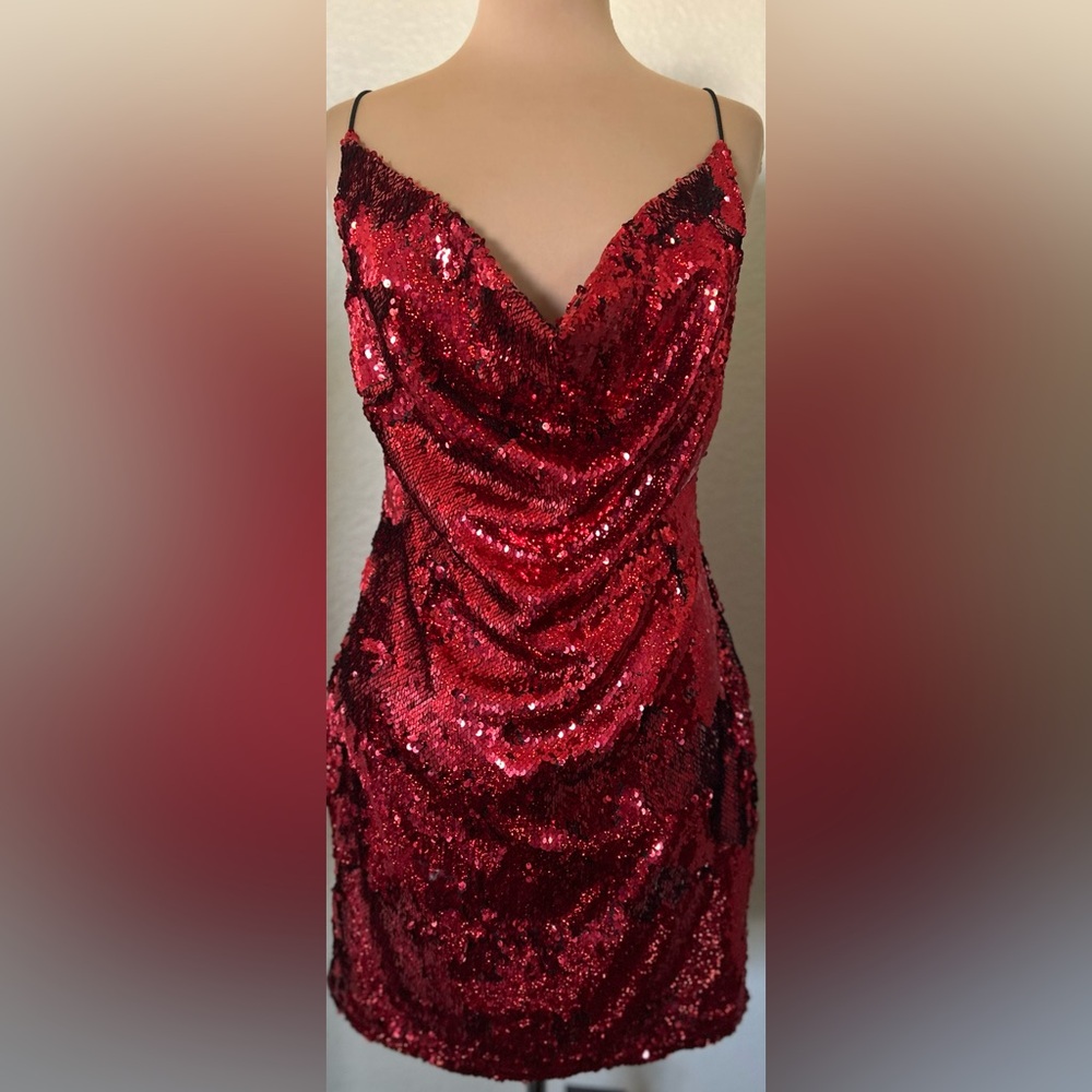 Fashion Nova Sparkling Scarlet Mini Dress